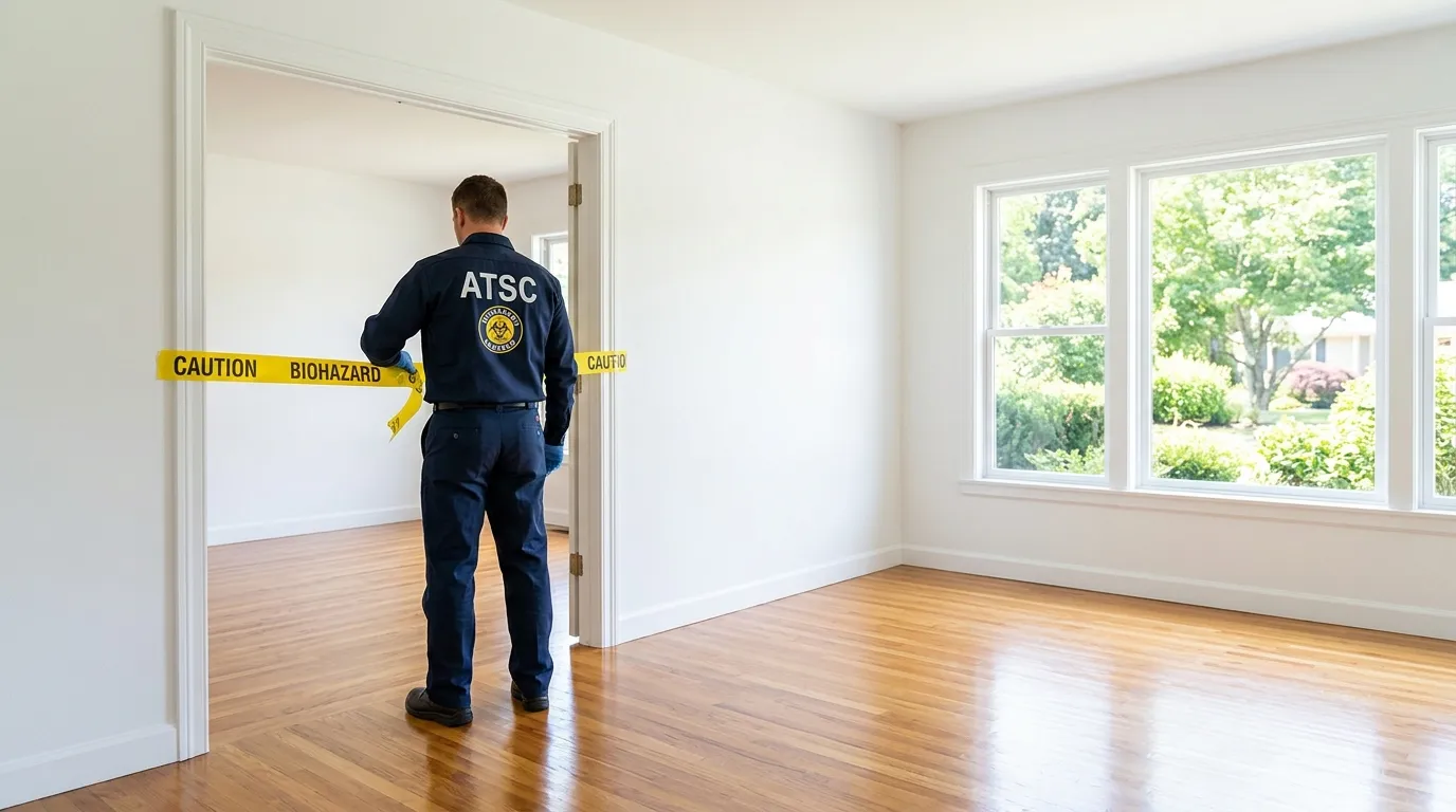 Certified biohazard cleanup crew performing Crime Scene Cleanup in Rindge